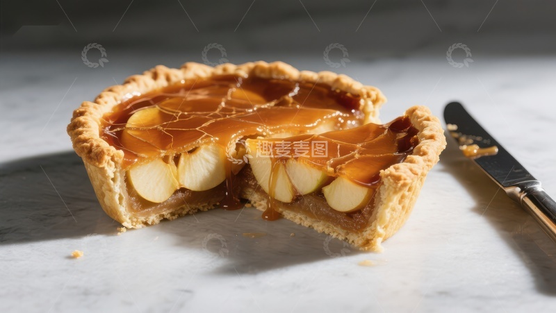 高清大图下载【趣麦麦图】焦糖苹果派的诱人特写