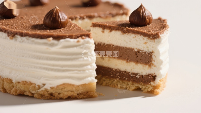 高清大图下载【趣麦麦图】巧克力奶油蛋糕切片展示