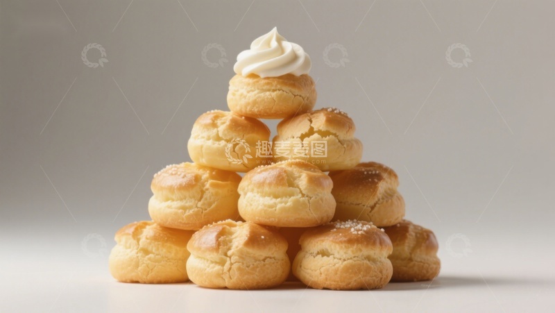 高清大图下载【趣麦麦图】奶油泡芙金字塔