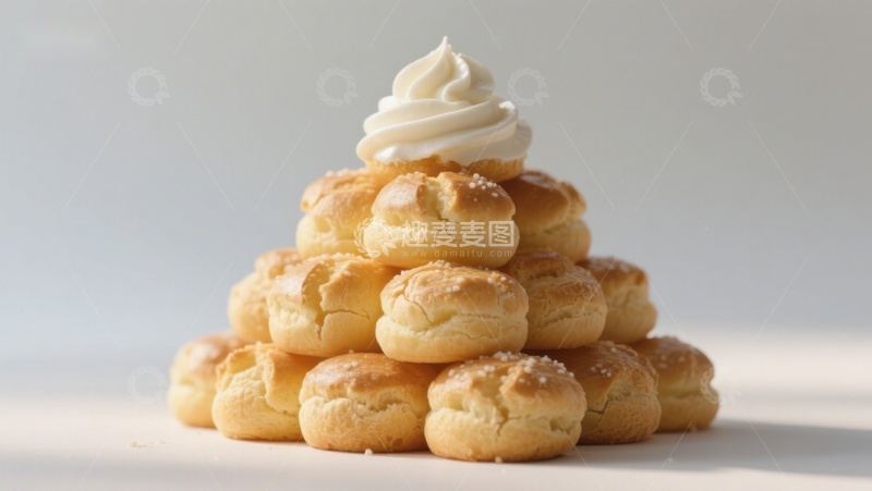 高清大图下载【趣麦麦图】奶油泡芙金字塔