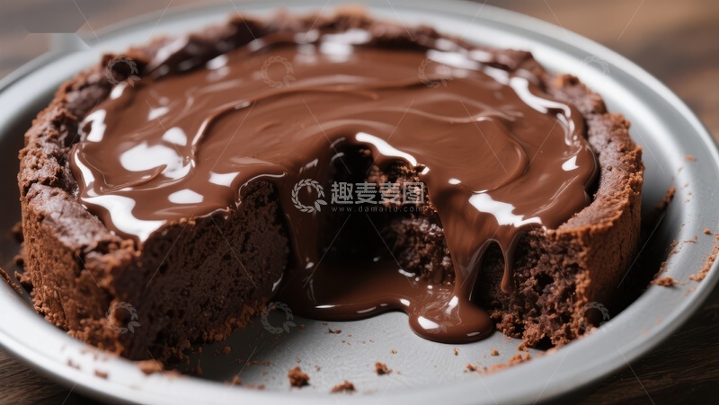 高清大图下载【趣麦麦图】浓郁巧克力熔岩蛋糕