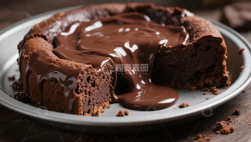 高清大图下载【趣麦麦图】浓郁巧克力熔岩蛋糕