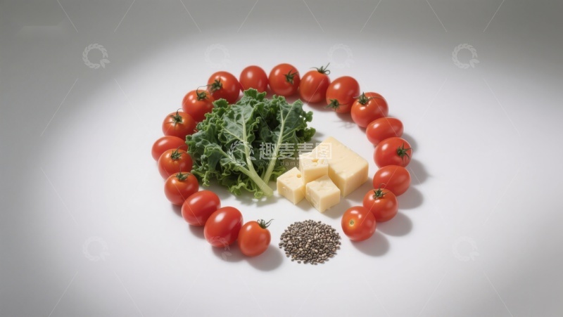 高清大图下载【趣麦麦图】新鲜蔬菜与奶酪摆盘