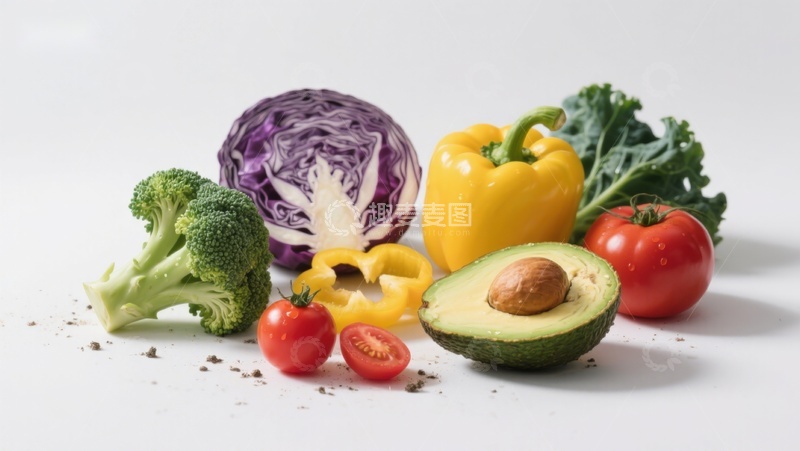 高清大图下载【趣麦麦图】新鲜蔬菜组合展示