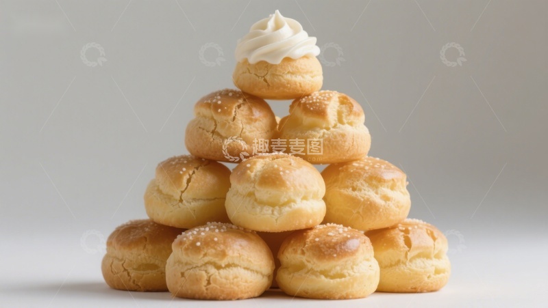 高清大图下载【趣麦麦图】奶油泡芙金字塔