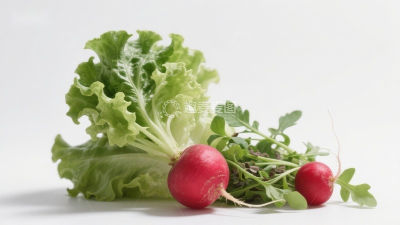 高清大图下载【趣麦麦图】新鲜红萝卜与生菜