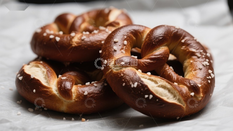 高清大图下载【趣麦麦图】金黄酥脆的椒盐软 pretzel