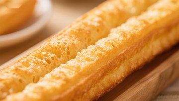 金黄酥脆的油条特写