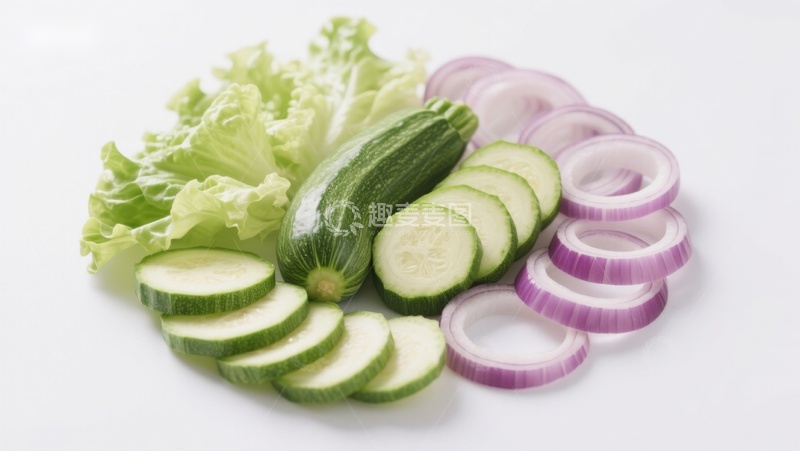高清大图下载【趣麦麦图】新鲜蔬菜切片摆盘