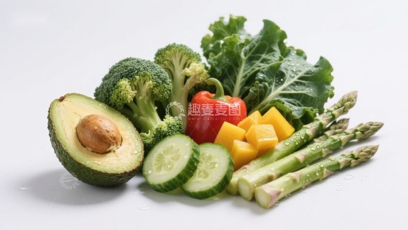 高清大图下载【趣麦麦图】新鲜蔬菜水果组合展示