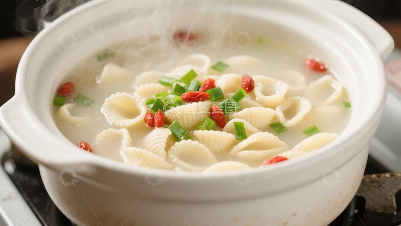 高清大图下载【趣麦麦图】热气腾腾的意面汤