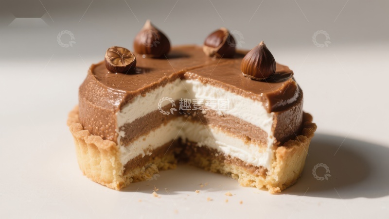 高清大图下载【趣麦麦图】巧克力榛子奶油挞