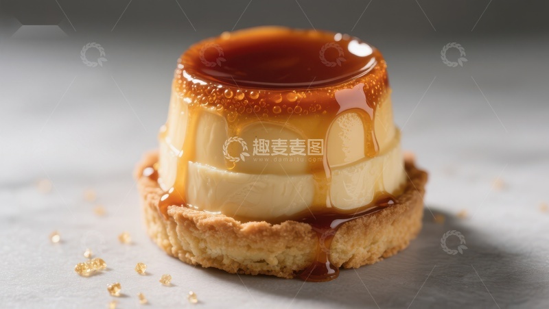 高清大图下载【趣麦麦图】焦糖布丁挞，甜蜜诱人