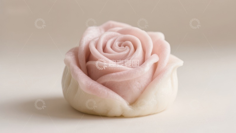 高清大图下载【趣麦麦图】粉色玫瑰花造型甜点
