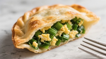 韭菜鸡蛋馅饼特写