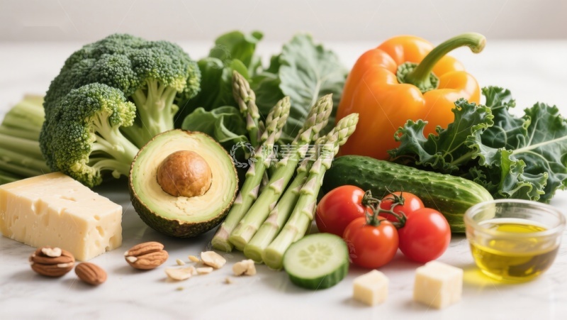 高清大图下载【趣麦麦图】新鲜蔬菜与健康食材组合