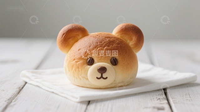 可爱熊形面包