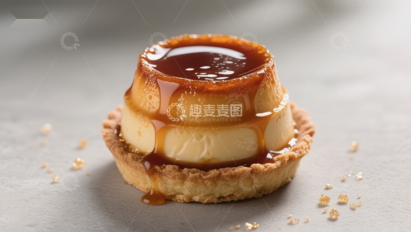 高清大图下载【趣麦麦图】焦糖布丁挞，甜蜜诱人