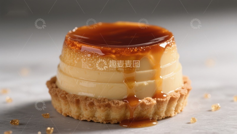 高清大图下载【趣麦麦图】焦糖布丁挞，甜蜜诱人