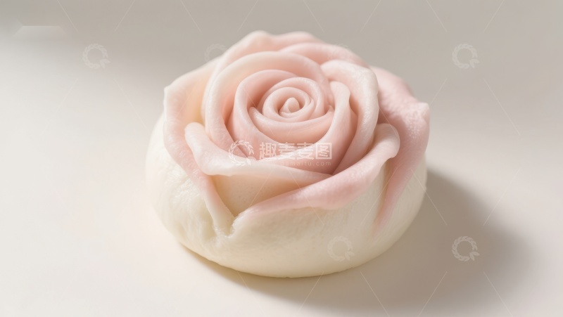 高清大图下载【趣麦麦图】精致粉色玫瑰花造型甜点