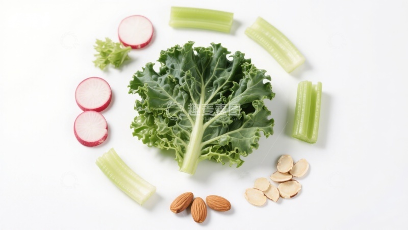 高清大图下载【趣麦麦图】新鲜蔬菜与坚果摆盘