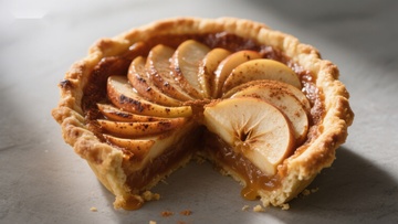 苹果馅饼，切片展示