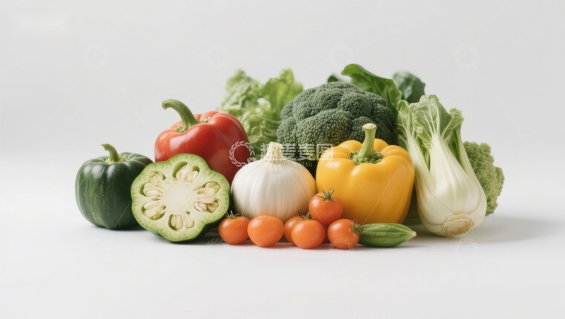 高清大图下载【趣麦麦图】新鲜蔬菜组合展示