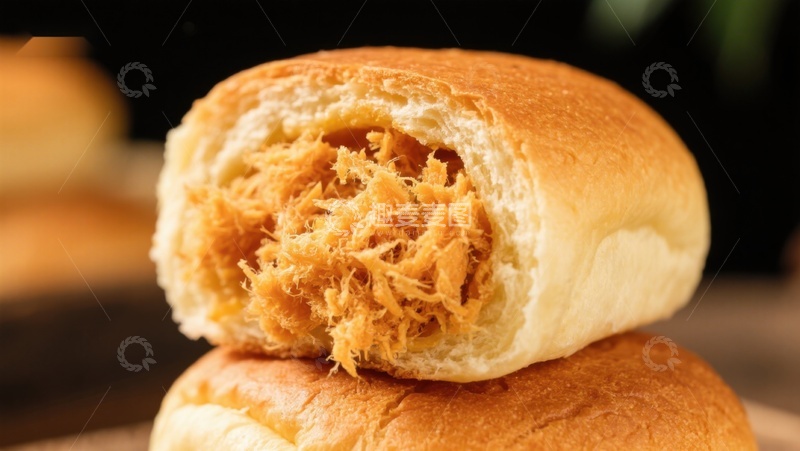 高清大图下载【趣麦麦图】酥软面包夹香浓肉松
