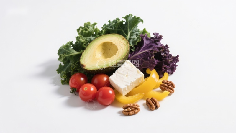 高清大图下载【趣麦麦图】新鲜蔬菜水果与坚果组合