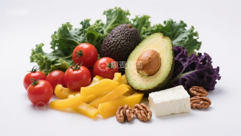 高清大图下载【趣麦麦图】新鲜蔬果与坚果组合