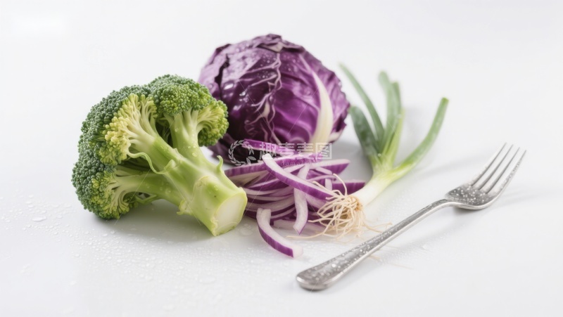 高清大图下载【趣麦麦图】新鲜蔬菜与餐具静物