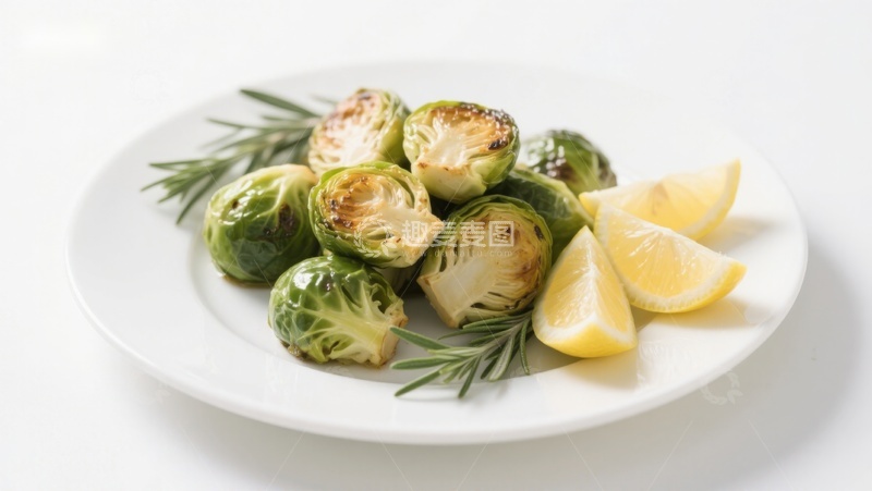 高清大图下载【趣麦麦图】烤抱子甘蓝配柠檬与迷迭香