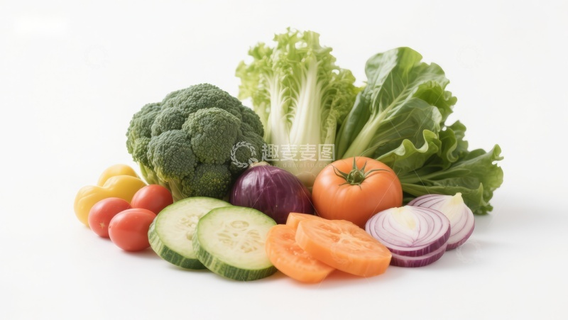 高清大图下载【趣麦麦图】新鲜蔬菜组合展示