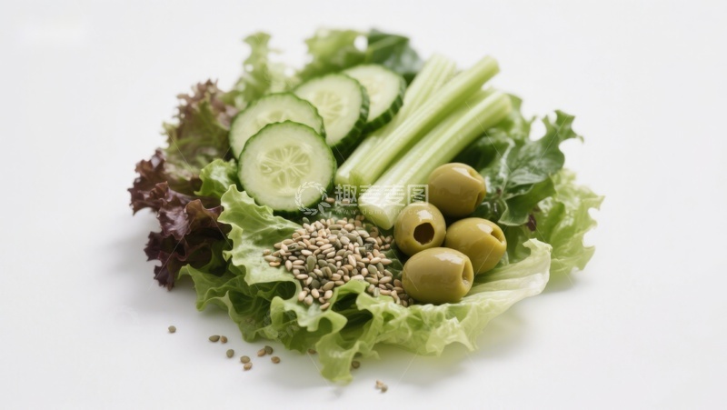高清大图下载【趣麦麦图】新鲜蔬菜与橄榄组合