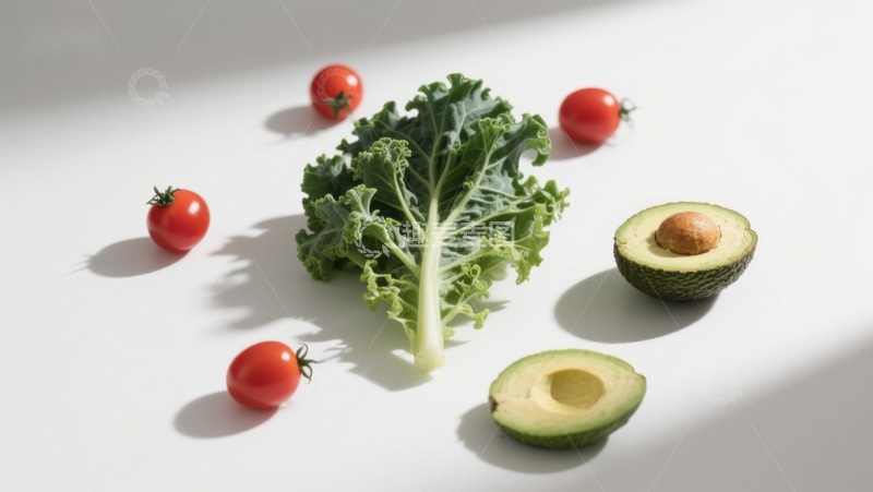 高清大图下载【趣麦麦图】新鲜蔬菜与牛油果静物摆拍