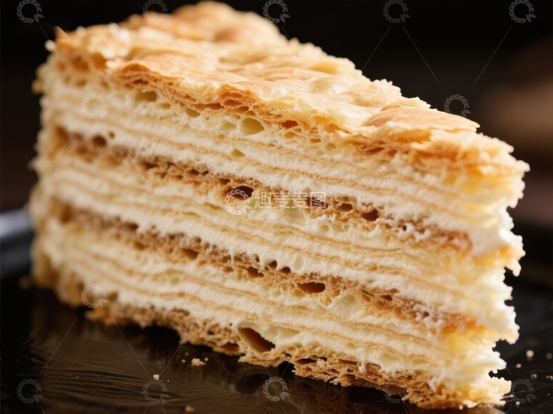 高清大图下载【趣麦麦图】层层酥皮夹心蛋糕