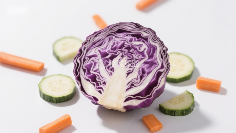 高清大图下载【趣麦麦图】紫甘蓝与蔬菜切片特写