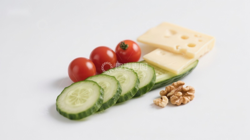 高清大图下载【趣麦麦图】切片黄瓜番茄奶酪坚果