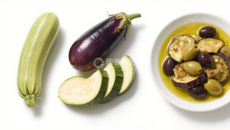 高清大图下载【趣麦麦图】蔬菜与橄榄油腌制料理