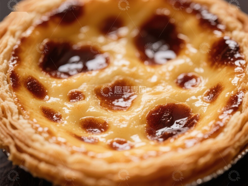 高清大图下载【趣麦麦图】-金黄蛋挞特写