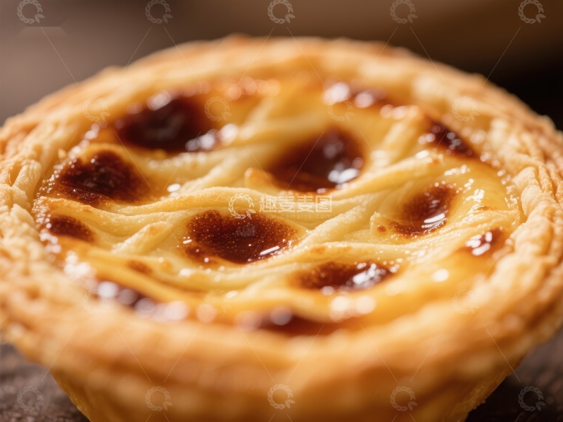 高清大图下载【趣麦麦图】金黄蛋挞特写