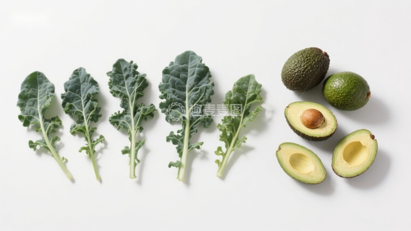 高清大图下载【趣麦麦图】羽衣甘蓝与牛油果静物摆放