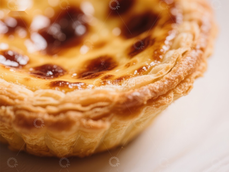 高清大图下载【趣麦麦图】金黄酥皮蛋挞特写
