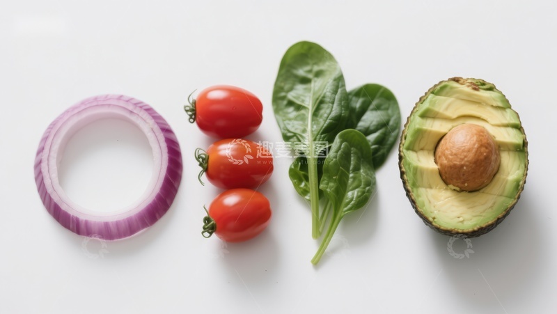 高清大图下载【趣麦麦图】新鲜蔬菜与牛油果摆盘