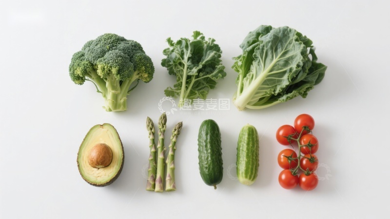 高清大图下载【趣麦麦图】新鲜蔬菜与水果排列展示