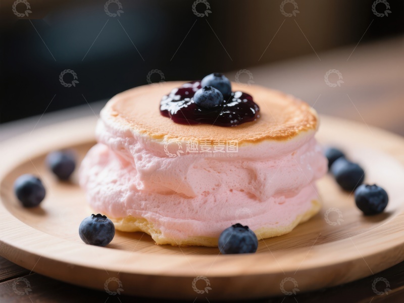 高清大图下载【趣麦麦图】蓝莓酱夹心蛋糕