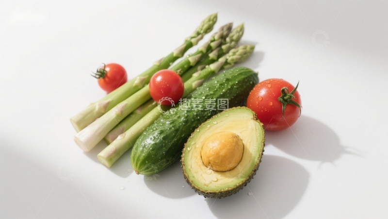 高清大图下载【趣麦麦图】新鲜蔬菜与牛油果静物