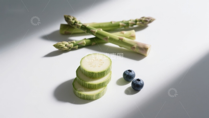 高清大图下载【趣麦麦图】新鲜蔬菜与蓝莓静物