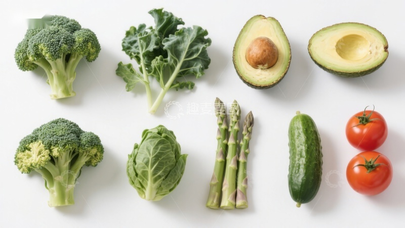 高清大图下载【趣麦麦图】新鲜蔬菜与水果组合展示