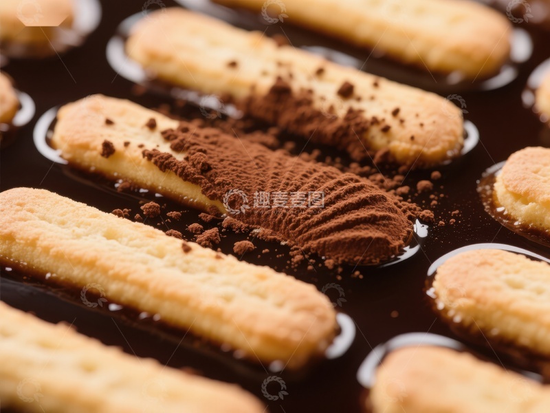 高清大图下载【趣麦麦图】巧克力酱中的手指饼干